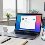 Engaging with Telegram Chinese language interface in a modern workspace